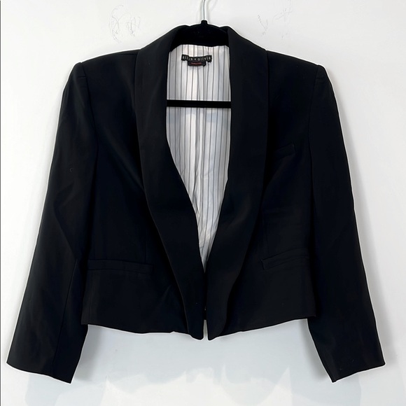 Alice + Olivia Employed Black Blazer Jacket Modern Cut Size Small - Picture 1 of 7